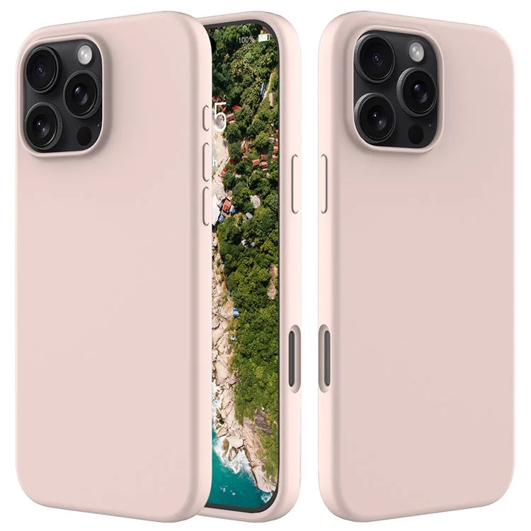 For iPhone 16 Pro Case Shockproof Liquid Silicone Soft Lining Phone Cover