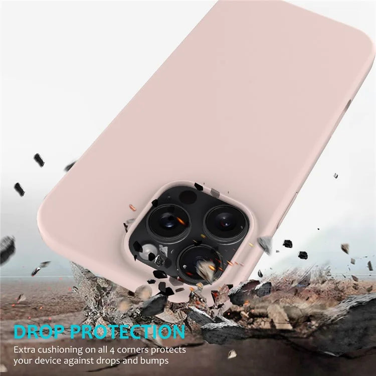 For iPhone 16 Pro Case Shockproof Liquid Silicone Soft Lining Phone Cover