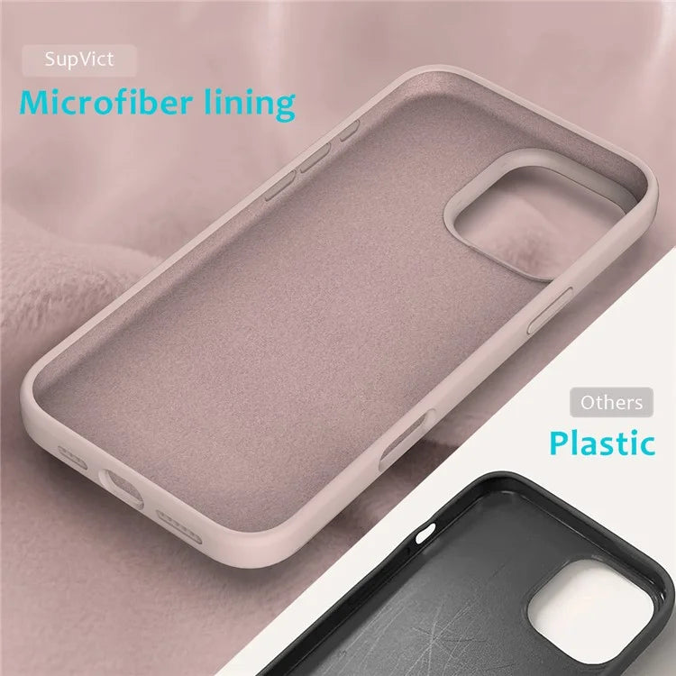For iPhone 16 Pro Case Shockproof Liquid Silicone Soft Lining Phone Cover