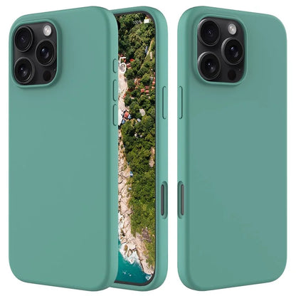 For iPhone 16 Pro Case Shockproof Liquid Silicone Soft Lining Phone Cover