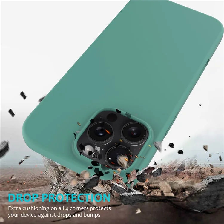 For iPhone 16 Pro Case Shockproof Liquid Silicone Soft Lining Phone Cover