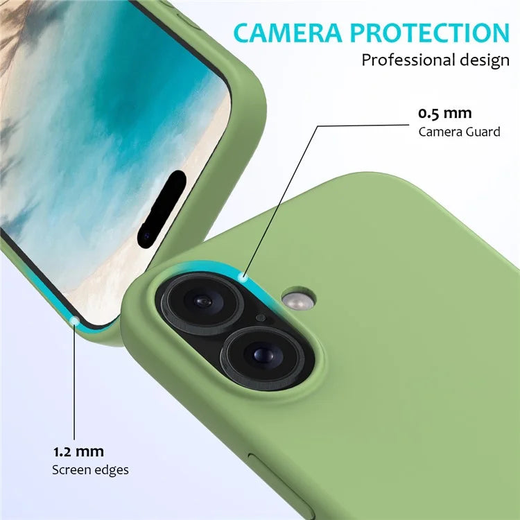 For iPhone 16 Case Liquid Silicone Soft Lining Shockproof Phone Cover