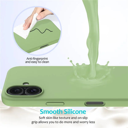For iPhone 16 Case Liquid Silicone Soft Lining Shockproof Phone Cover