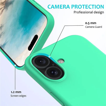 For iPhone 16 Case Liquid Silicone Soft Lining Shockproof Phone Cover
