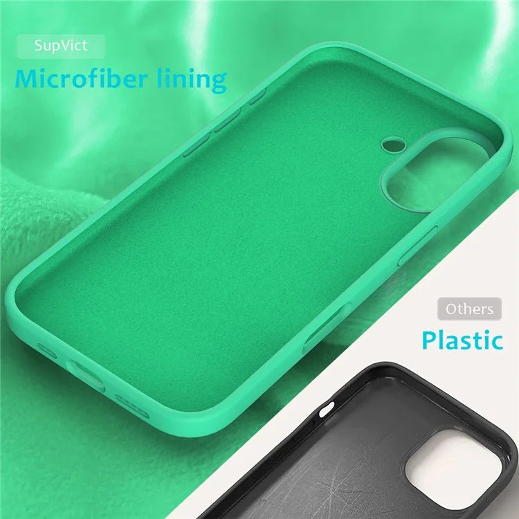 For iPhone 16 Case Liquid Silicone Soft Lining Shockproof Phone Cover