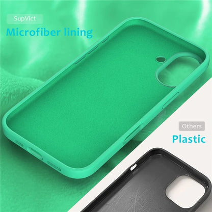 For iPhone 16 Case Liquid Silicone Soft Lining Shockproof Phone Cover