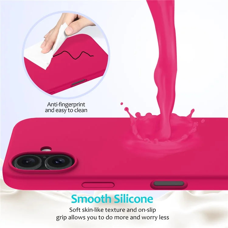 For iPhone 16 Case Liquid Silicone Soft Lining Shockproof Phone Cover