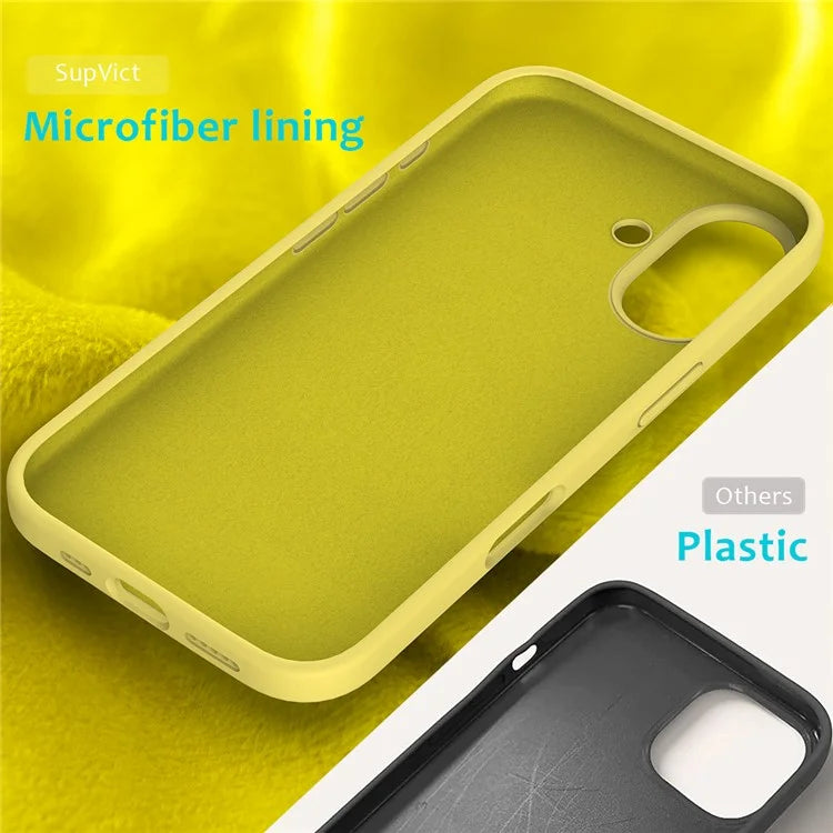 For iPhone 16 Case Liquid Silicone Soft Lining Shockproof Phone Cover