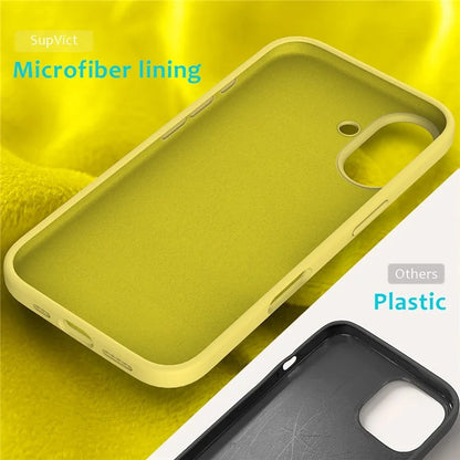 For iPhone 16 Case Liquid Silicone Soft Lining Shockproof Phone Cover
