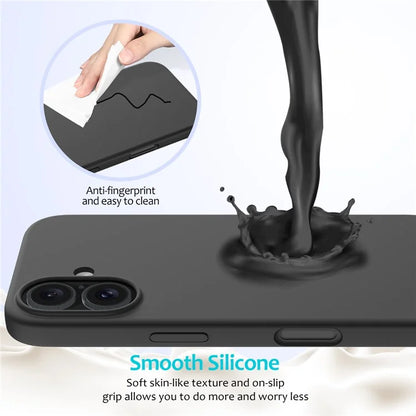 For iPhone 16 Plus Case Liquid Silicone Soft Lining Back Phone Cover