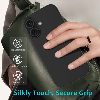 For iPhone 16 Plus Case Liquid Silicone Soft Lining Back Phone Cover