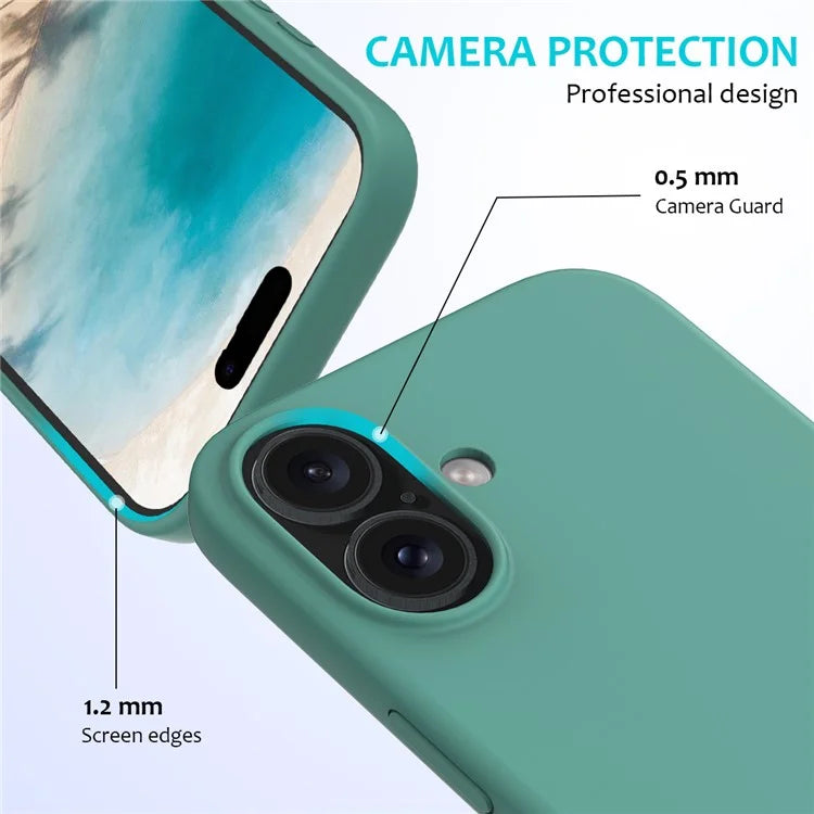For iPhone 16 Plus Case Liquid Silicone Soft Lining Back Phone Cover