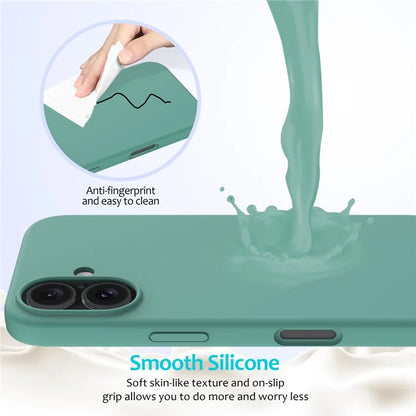 For iPhone 16 Plus Case Liquid Silicone Soft Lining Back Phone Cover