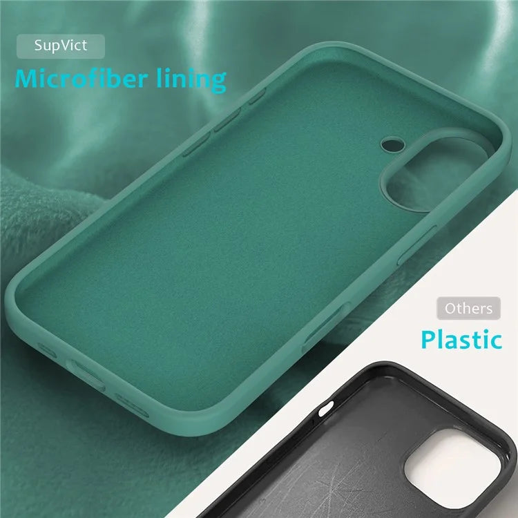 For iPhone 16 Plus Case Liquid Silicone Soft Lining Back Phone Cover