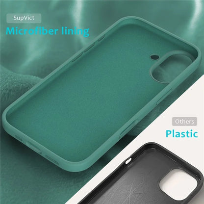 For iPhone 16 Plus Case Liquid Silicone Soft Lining Back Phone Cover
