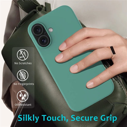 For iPhone 16 Plus Case Liquid Silicone Soft Lining Back Phone Cover