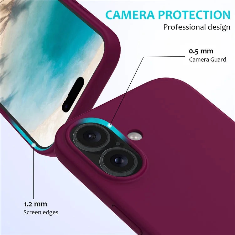 For iPhone 16 Plus Case Liquid Silicone Soft Lining Back Phone Cover