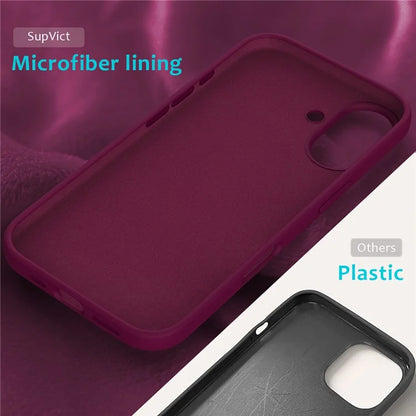 For iPhone 16 Plus Case Liquid Silicone Soft Lining Back Phone Cover