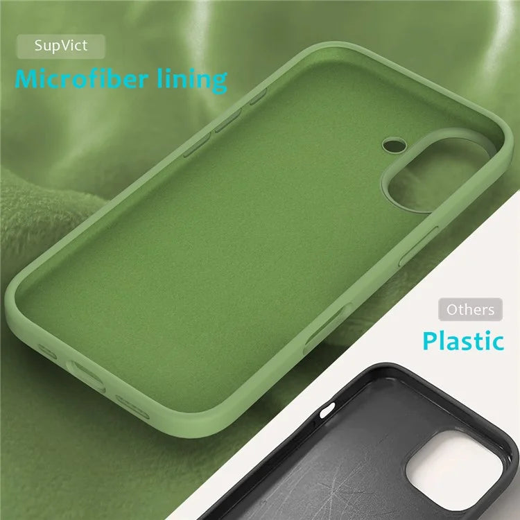 For iPhone 16 Plus Case Liquid Silicone Soft Lining Back Phone Cover
