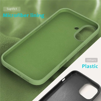 For iPhone 16 Plus Case Liquid Silicone Soft Lining Back Phone Cover