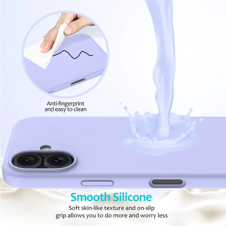 For iPhone 16 Plus Case Liquid Silicone Soft Lining Back Phone Cover