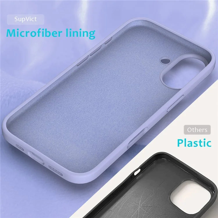 For iPhone 16 Plus Case Liquid Silicone Soft Lining Back Phone Cover