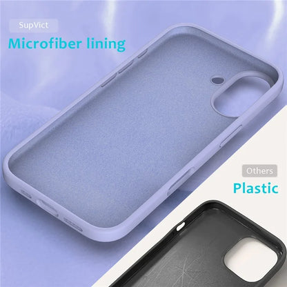 For iPhone 16 Plus Case Liquid Silicone Soft Lining Back Phone Cover