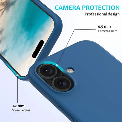 For iPhone 16 Plus Case Liquid Silicone Soft Lining Back Phone Cover