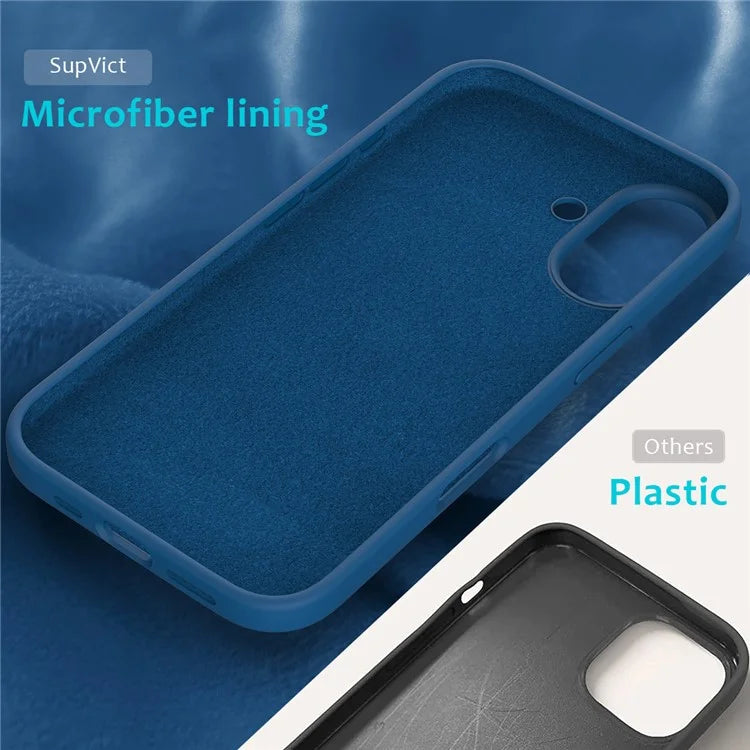 For iPhone 16 Plus Case Liquid Silicone Soft Lining Back Phone Cover