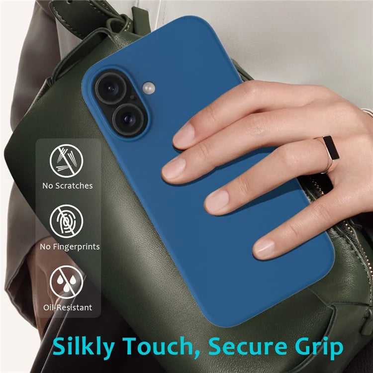 For iPhone 16 Plus Case Liquid Silicone Soft Lining Back Phone Cover