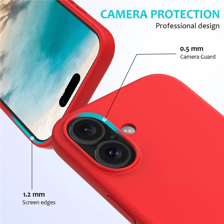 For iPhone 16 Plus Case Liquid Silicone Soft Lining Back Phone Cover