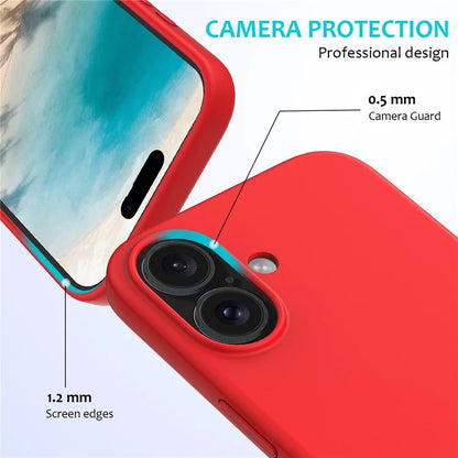 For iPhone 16 Plus Case Liquid Silicone Soft Lining Back Phone Cover
