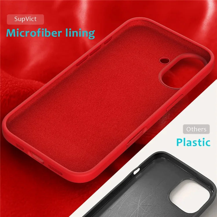 For iPhone 16 Plus Case Liquid Silicone Soft Lining Back Phone Cover
