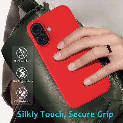 For iPhone 16 Plus Case Liquid Silicone Soft Lining Back Phone Cover