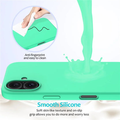 For iPhone 16 Plus Case Liquid Silicone Soft Lining Back Phone Cover
