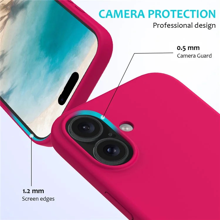For iPhone 16 Plus Case Liquid Silicone Soft Lining Back Phone Cover