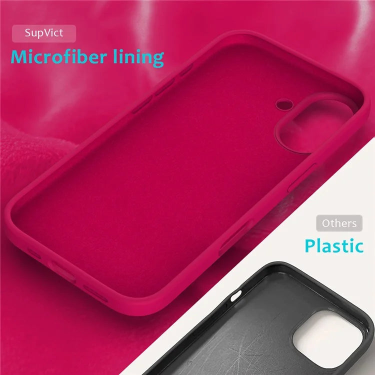For iPhone 16 Plus Case Liquid Silicone Soft Lining Back Phone Cover
