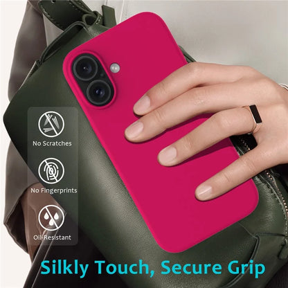 For iPhone 16 Plus Case Liquid Silicone Soft Lining Back Phone Cover
