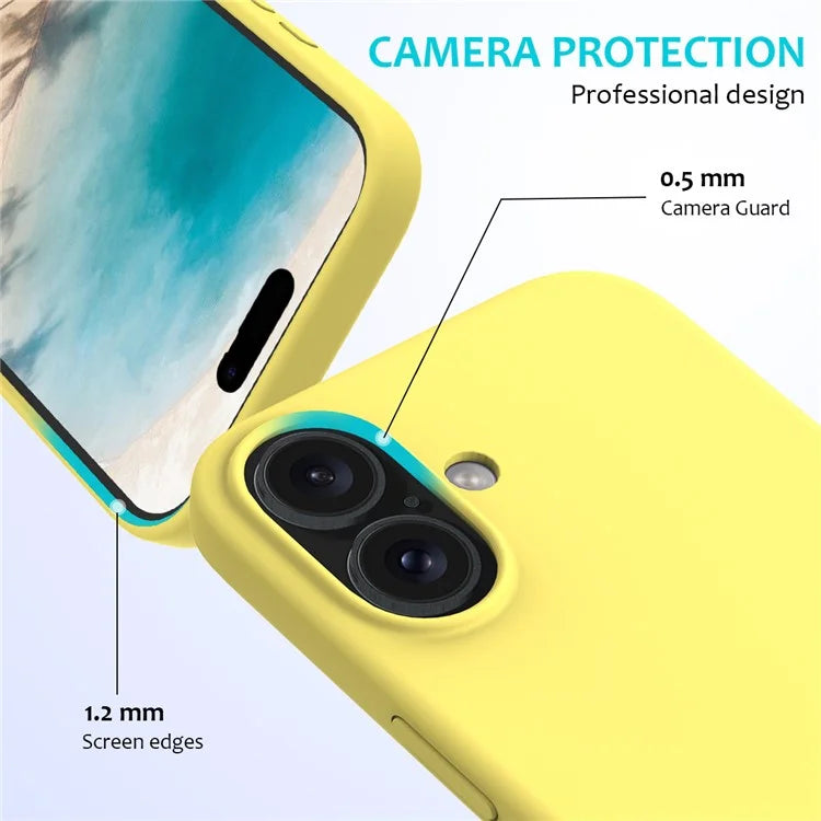 For iPhone 16 Plus Case Liquid Silicone Soft Lining Back Phone Cover