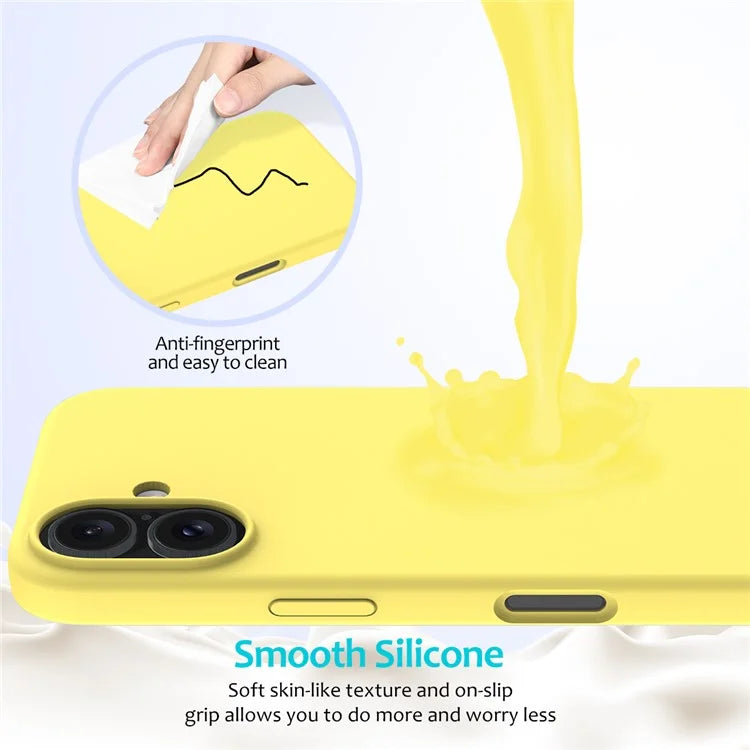 For iPhone 16 Plus Case Liquid Silicone Soft Lining Back Phone Cover