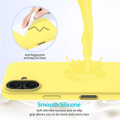 For iPhone 16 Plus Case Liquid Silicone Soft Lining Back Phone Cover