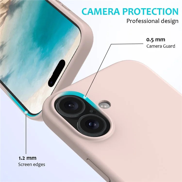 For iPhone 16 Plus Case Liquid Silicone Soft Lining Back Phone Cover