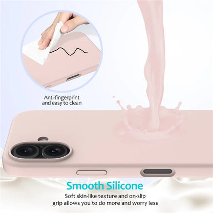 For iPhone 16 Plus Case Liquid Silicone Soft Lining Back Phone Cover