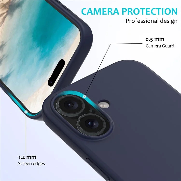 For iPhone 16 Plus Case Liquid Silicone Soft Lining Back Phone Cover
