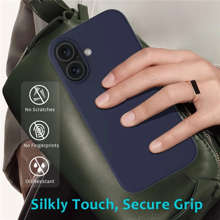 For iPhone 16 Plus Case Liquid Silicone Soft Lining Back Phone Cover