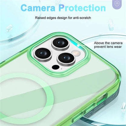For iPhone 16 Pro Magnetic Case PC+TPU+PET Drop-Proof Clear Phone Cover