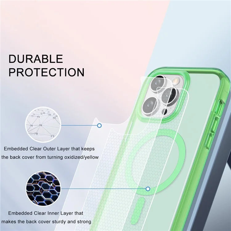 For iPhone 16 Pro Magnetic Case PC+TPU+PET Drop-Proof Clear Phone Cover