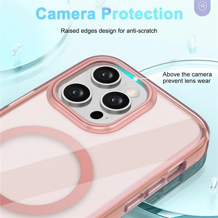For iPhone 16 Pro Magnetic Case PC+TPU+PET Drop-Proof Clear Phone Cover