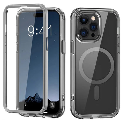 For iPhone 16 Pro Magnetic Case PC+TPU+PET Drop-Proof Clear Phone Cover