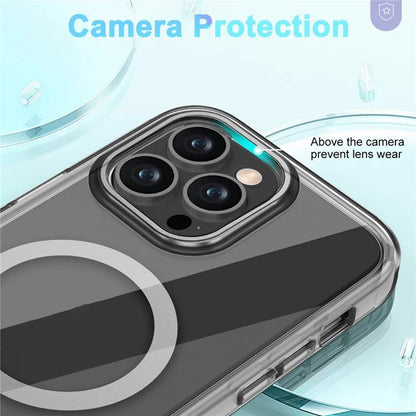 For iPhone 16 Pro Magnetic Case PC+TPU+PET Drop-Proof Clear Phone Cover
